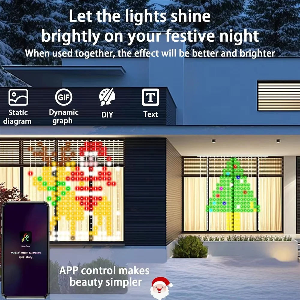 Smart LED Curtain Lights RGB A - Lighting Christmas Decor recension och pris