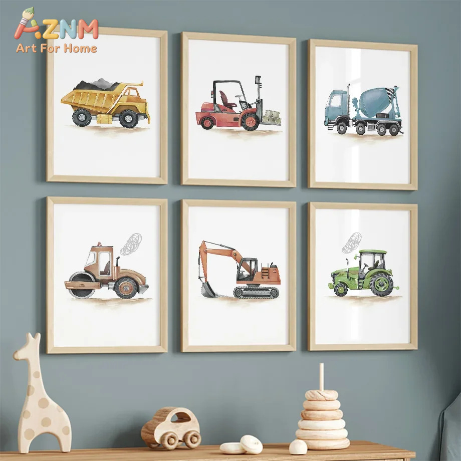 6pcs Nordic Modern cartoon car - Lighting Mcqueen Bedroom Decor recension och pris