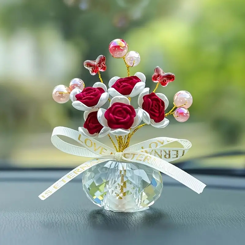 1PC Crystal Glass Rose Dashboa - Lighting Mcqueen Bedroom Decor recension och pris