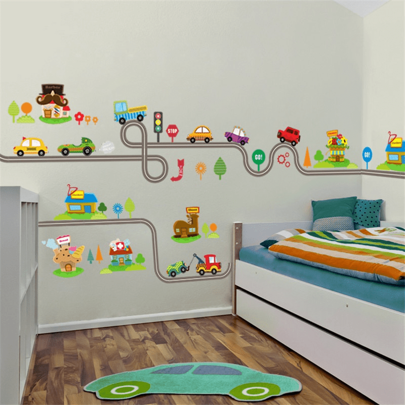 2Pcs/Lot Cartoon Cars Highway  - Lighting Mcqueen Bedroom Decor recension och pris
