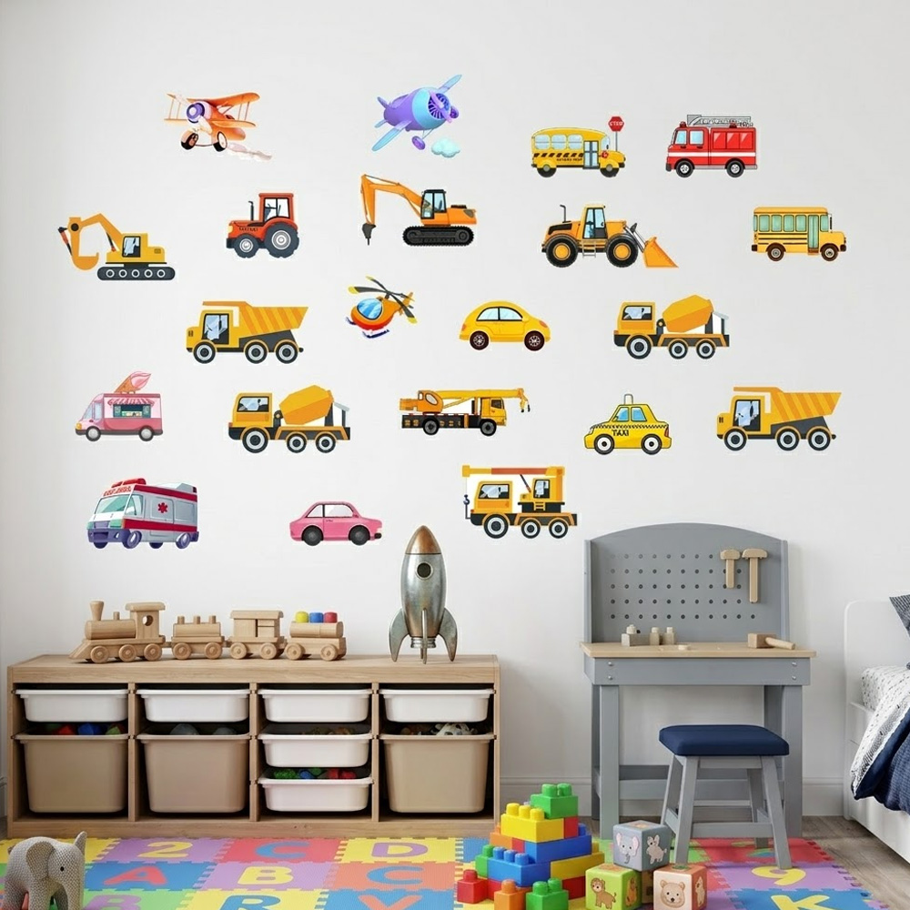 Luminous Car Wall Sticker 21Pc - Lighting Mcqueen Bedroom Decor recension och pris
