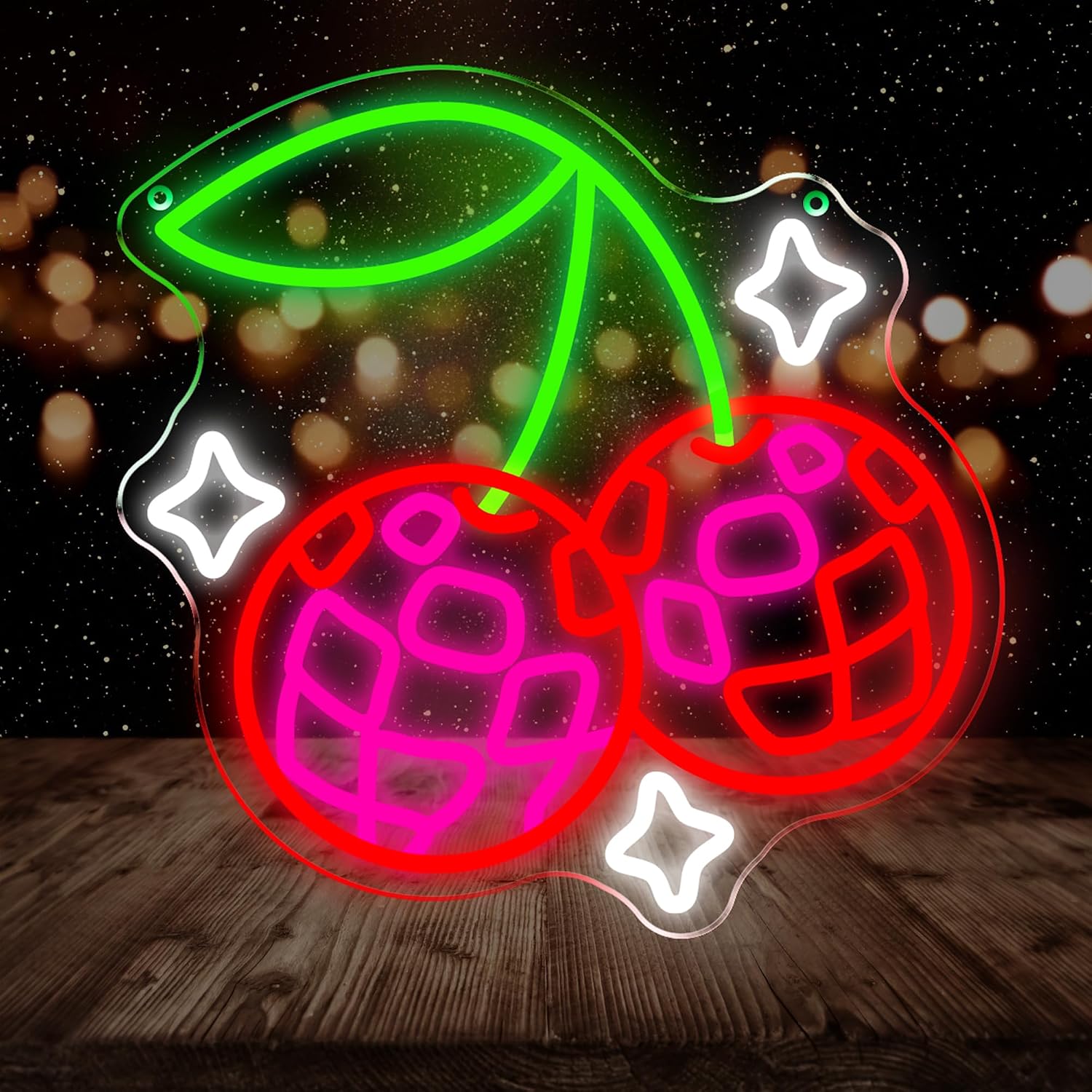 Disco Ball Cherry LED Neon Sig - Lighting Christmas Decor recension och pris